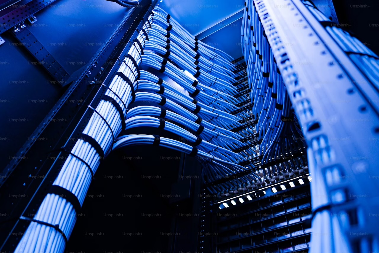 Structured Data Cabling setup in a server room